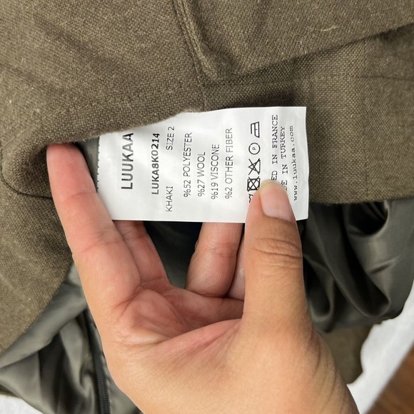 LUUKAA Womens Cropped Wide Leg Pants Culottes Wool Blend  Size 10 NWT Brown - Picture 8 of 9